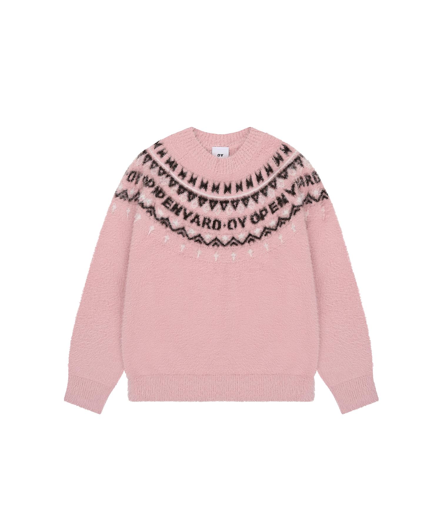 Oy Nordic Logo Hairy Knit - Pink 2