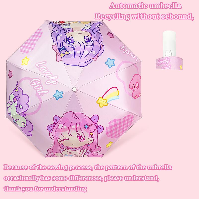 umbrella unicorn Recycling without rebound Automatic umbrella Reflective Stripe Design Umbrella Sunshade and Windproof Umbrella