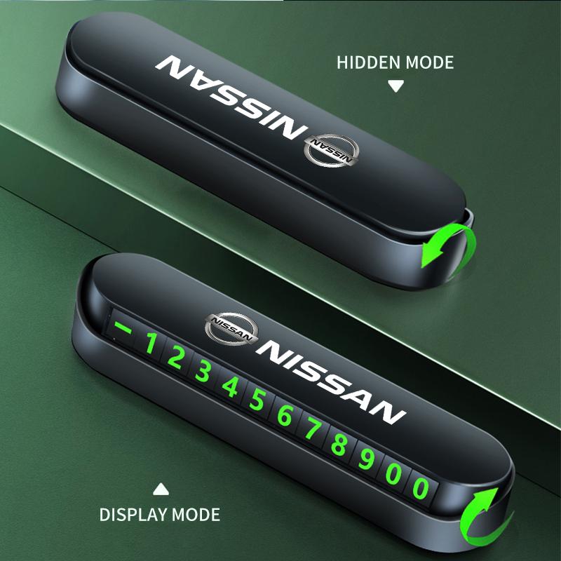 Temporary Car Parking Phone Number Card Night Glowing Sign Car Accessory For Nissan Qashqai X J10 Trail Tiida Juke Teana Pulsar