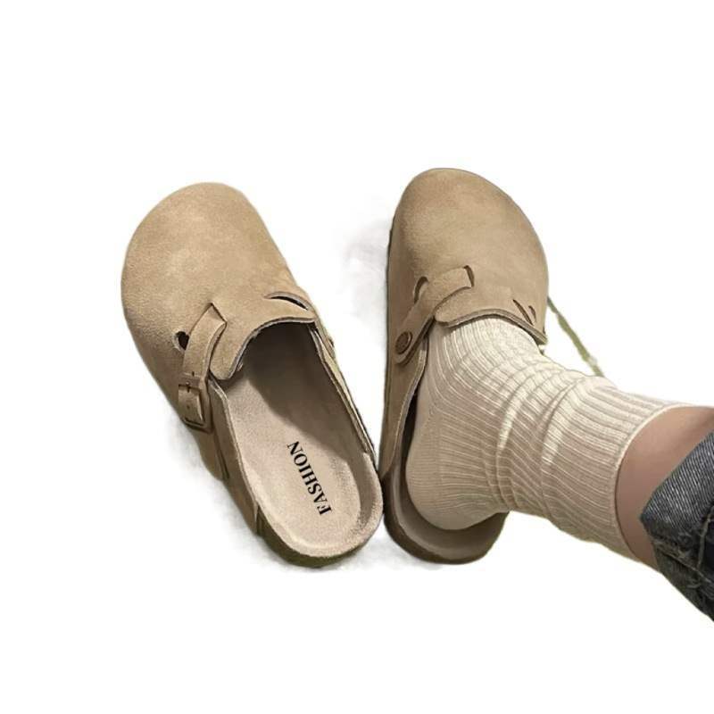 Dámské ploché podzimní a jarní venkovní a domácí poloboty Birkenstock s měkkou podrážkou