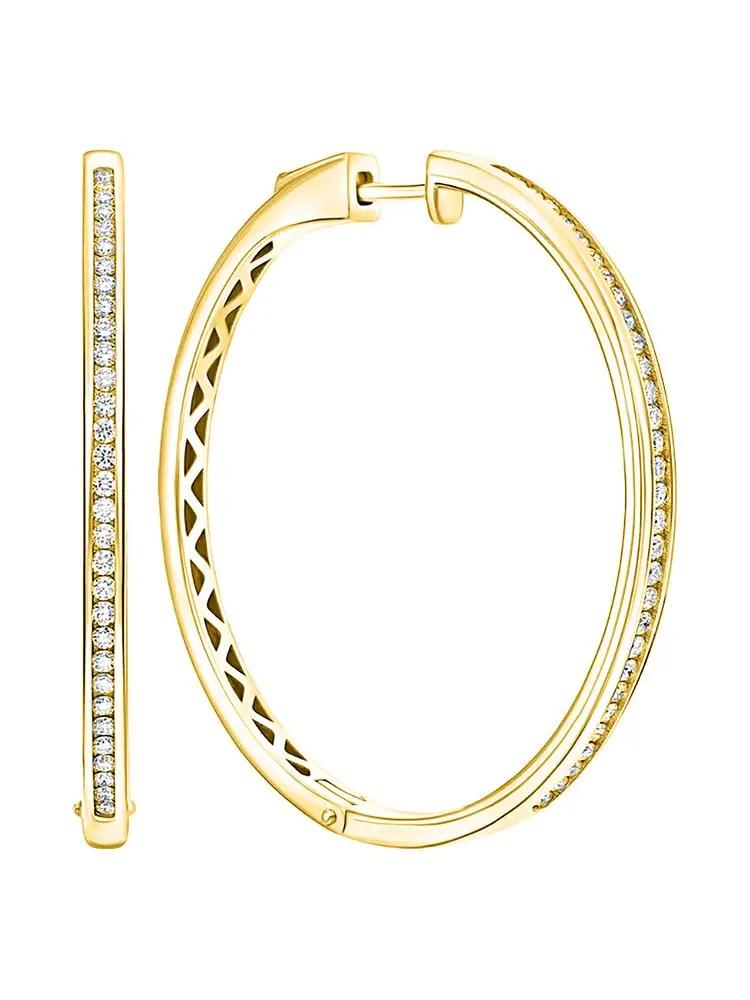925 Sterling Silver Fashion Exquisite Full Zircon Hoop Earring For Women Engagement Wedding Luxury High Quality Fine Jewelry