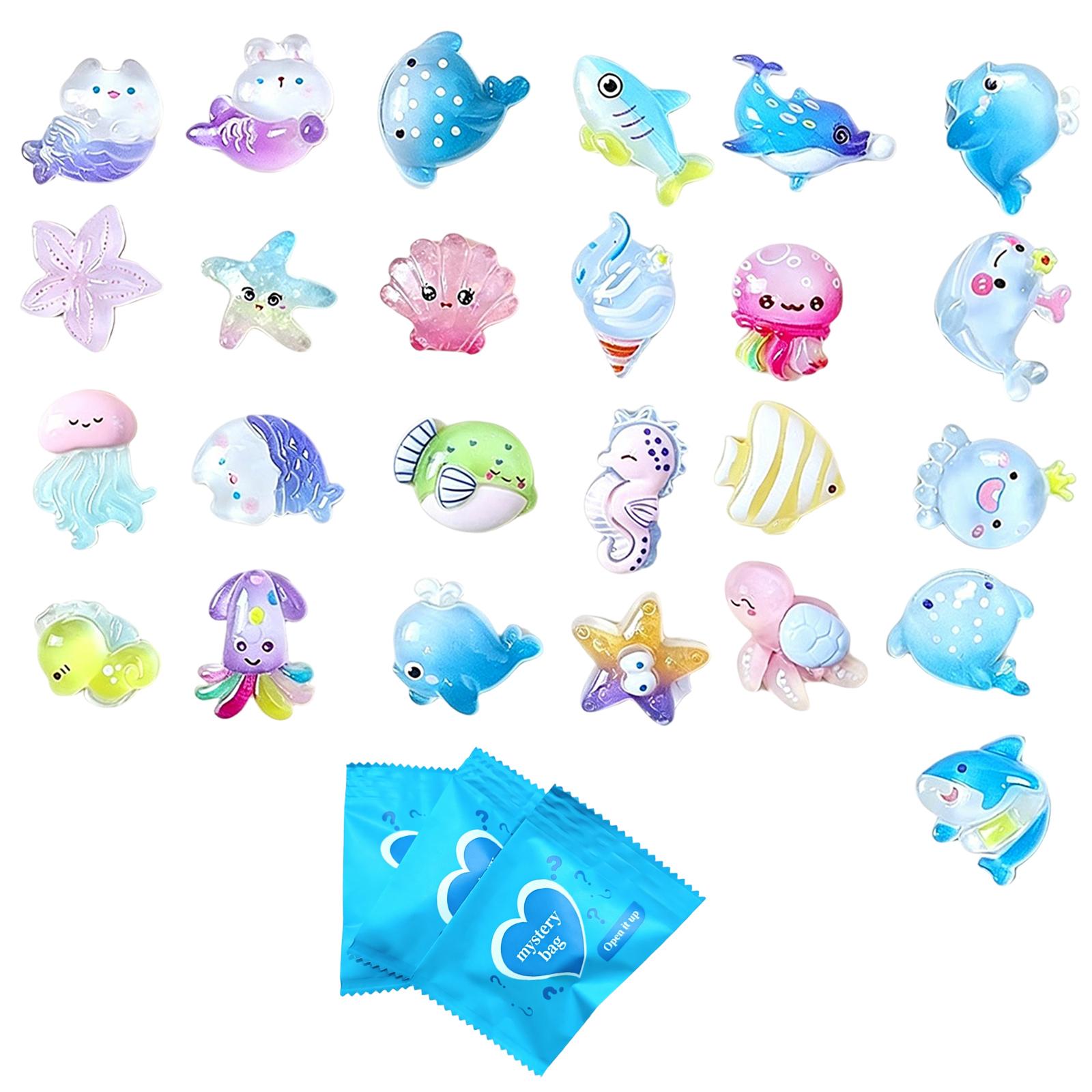 

30pcs Ocean Animal Blind Bags Miniature Figures Set Micro Scene Decoration Collectible Toys for Kids Educational Play and Display one size синій