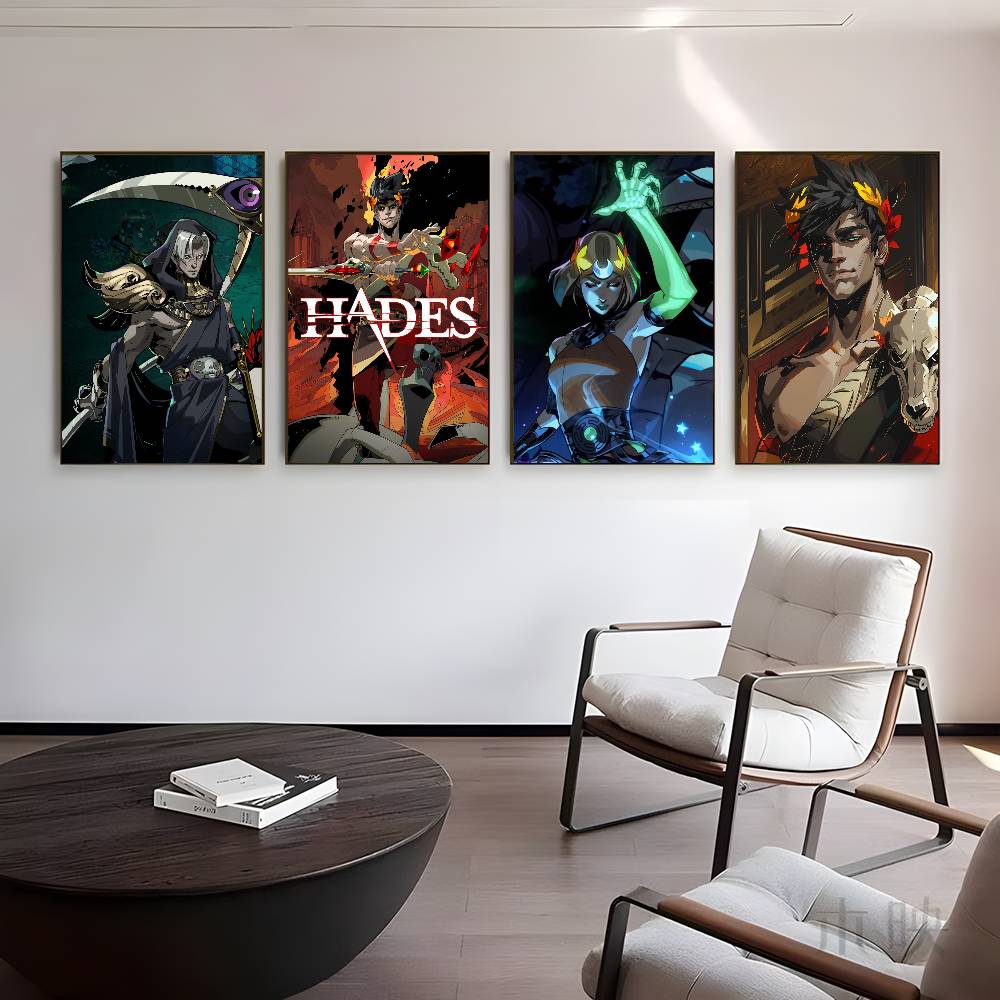 1pc Games Hades Poster Sticker Print Waterproof Wall Art For Living Room Bedroom Home Decor