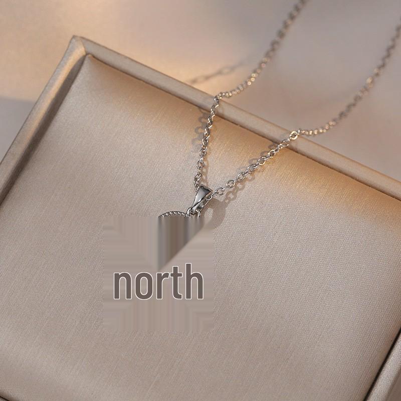 Women's Butterfly Zirconia Clavicle Necklace: Elegant, Fashionable, Titanium Steel Jewelry