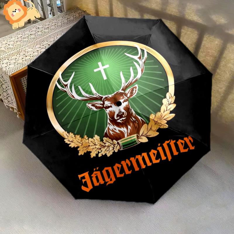 Royal Stag Emblem Folding Umbrella 8 Paraphenoid Bones Durable Travel Gift Printing