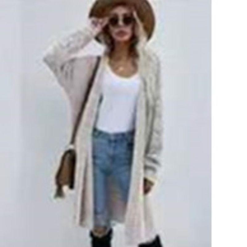 Fashion Fall and Winter New Arrival Solid Color Fashion Elegant Knitting Knitwear Sleeve Open Cardigan Sweater Outwear Female Sweater