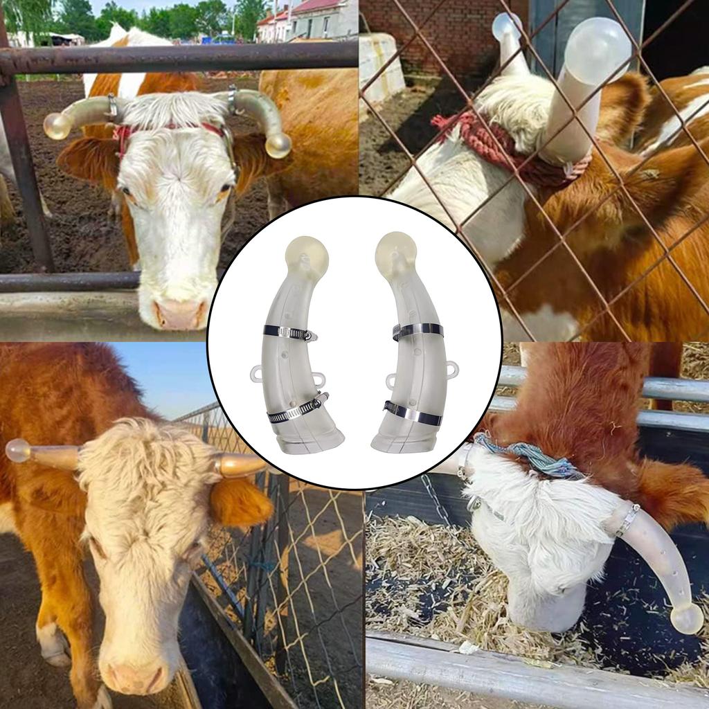 2Pcs Silicone Cattle Horn Protectors Anti Fight Bull Cow Horn Protector for Calf Sheep Farm Accessories Easy to Install