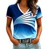 Damen Mode V-Ausschnitt Lässig Buchstabendruck Kurzarm T-Shirt für den Alltag