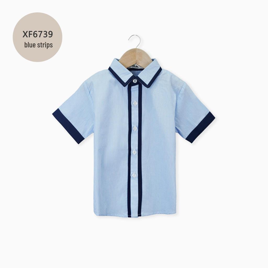 Kids' Summer White Collared Short-Sleeve Shirt - Primary School Uniform