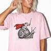 Frog Riding Snail Shirt | Vintage Frog Knight T-Shirt | Cottagecore Toad Snail Graphic Tee Comfort Colors Whimsical Fantasy Art Gift