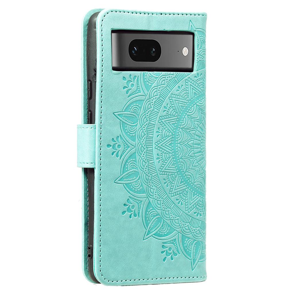 Leather Phone Case for Google Pixel 8,Stand Wallet Mandala Flower Pattern Phone Cover