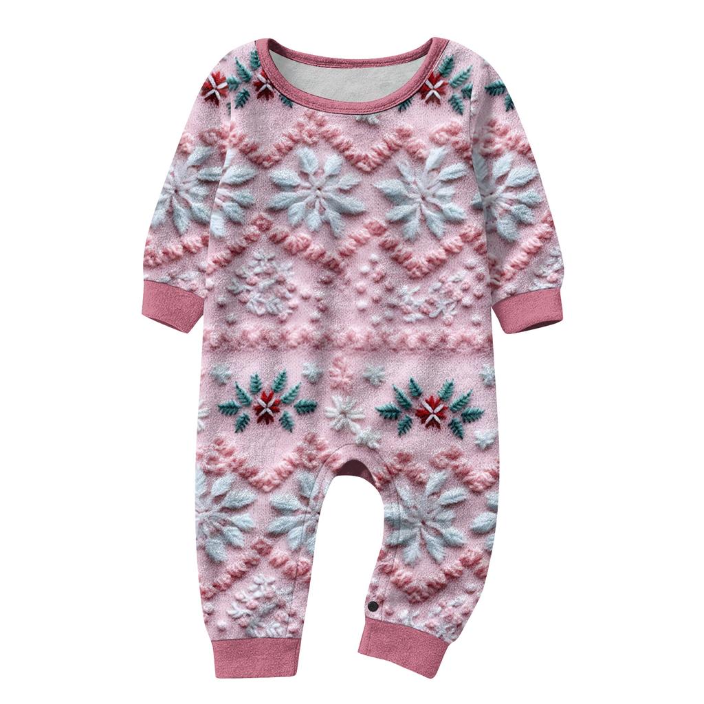 Matching Family Christmas Print Flannel Homewear Set Long-Sleeve Top And Pants