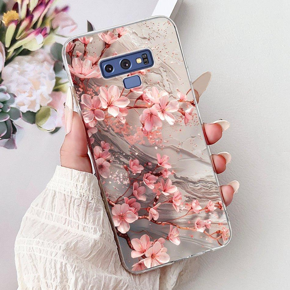 For Samsung Galaxy Note9 Elegant Floral Butterfly Phone Case For Samsung Note 9 SM-N960F SM-N9600 Soft Silicone TPU Cases