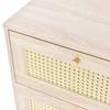 Solid Wood Legs Large Capacity Drawer Cabinet Bedroom Nightstand Sideboard with 3 Drawers