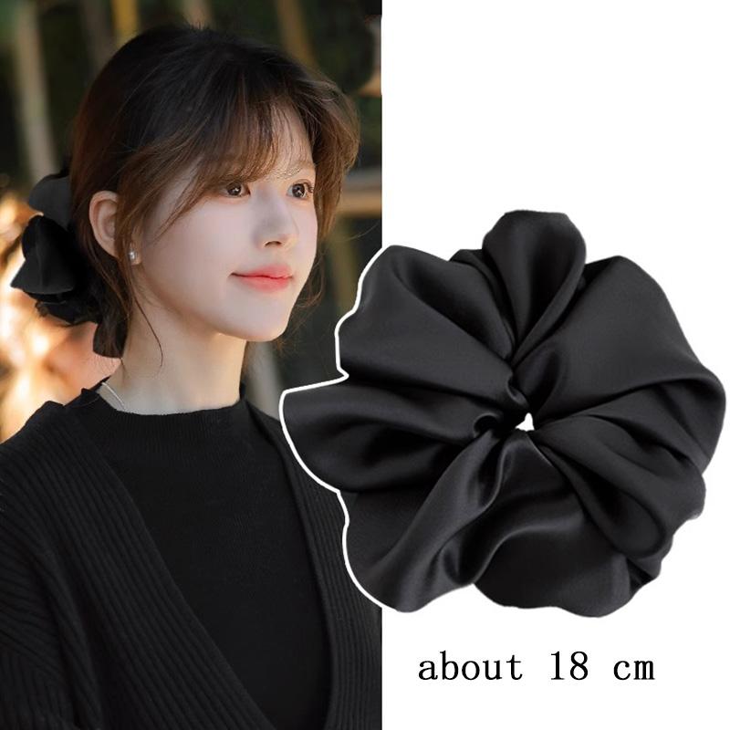 Elegant Solid Leopard Pattern Large Intestine Scrunchie For Women Girls Sweet Hair Band Hair Tie Hair Rope Hair Accessories