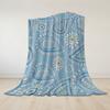 Blue Paisley - Inspired Pattern Flannel Blanket Warm Soft Halloween Christmas Couch Warm Cozy Decorative Decor For All Season