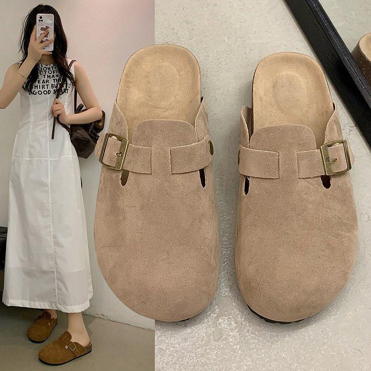 Boken slippers women's new flat-bottomed one-pedal versatile lazy bag head wear rest slippers women in summer 2025