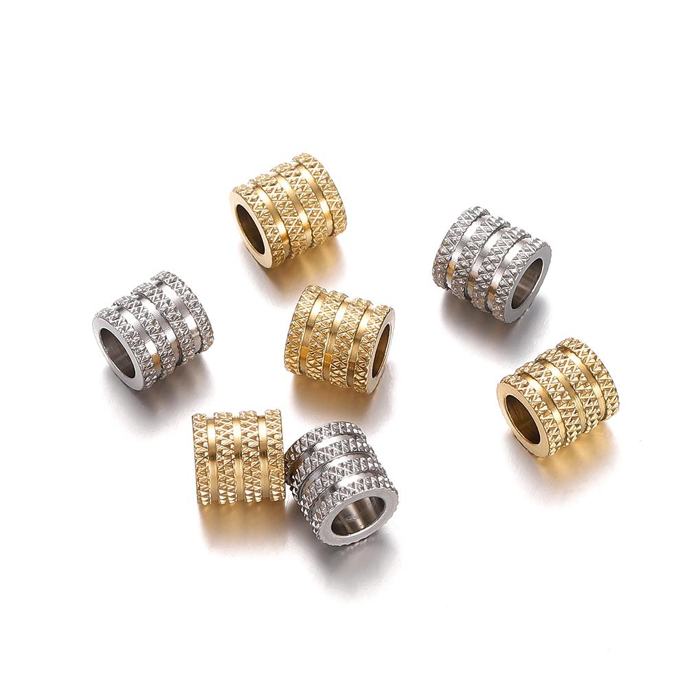 10Pcs Stainless Steel Loose Beads Big Hole Spacer Bead Charm Pendants for DIY Bracelet Necklace Jewelry Making Accessories