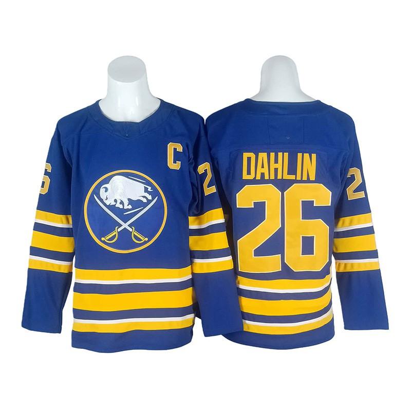 Herren Retro Besticktes Eishockey Trikot 26 Sabres Team Stil Baumwollmischung Trainingsuniform Erwachsener Herbstsaison