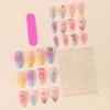 3D Embossed Flower Wearable Nails with Drip Glue & Steel Beads - Detachable Manicure Set