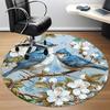 1PC Birds Blossoms Office Round Area Rug, Mat Suitable For Office, Under Office Chairs Bedroom Living Room Home Decor, Room Deco