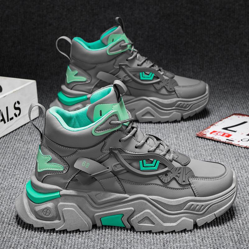 New Men's Fashion Casual High Top Sports Shoes Students Thick Sole Comfortable Sneakers Boys Male Classic Breathable Basketball Shoes