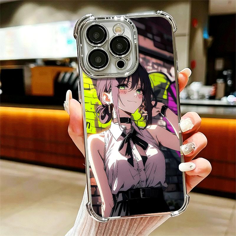 Anime Character R-Reze CSM Soft Phone Case For iPhone 15 16 17 Air 14 Pro Max 16E Plus 13 12 Mini Plating Anti-Fall Fundas