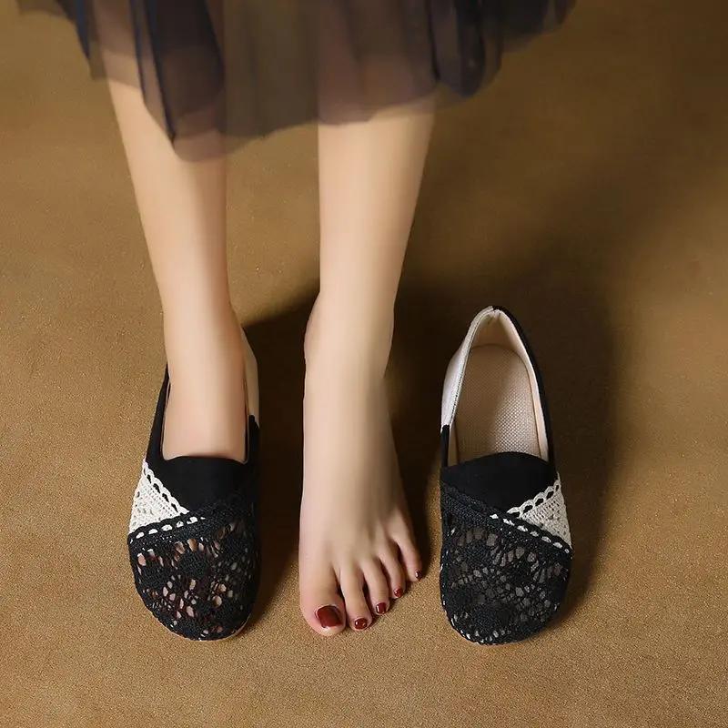 Fashion Ladies Footwear Slip-on Round Toe Non Korean Style Casual Stylish Quick Delivery Offer Cheap Liquidation 39 Women's Flat Shoes