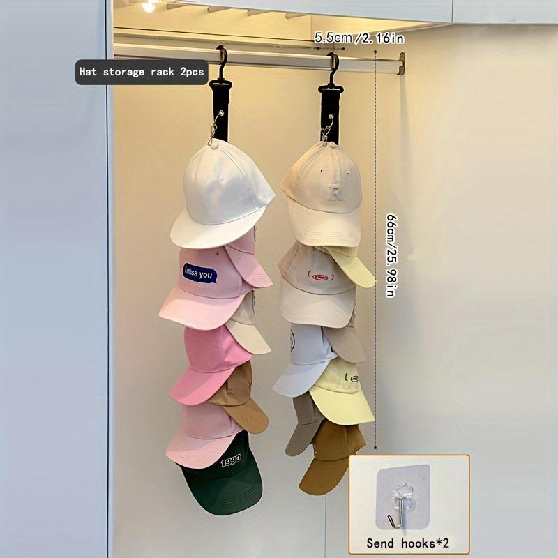 Stainless steel hat rack with8Clip - Hangable16Baseball cap Sun hat and clothing storage Summer Decoration - Multifunctional non-electric hat