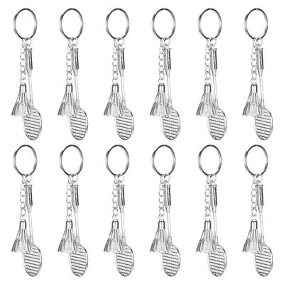 12 Pezzi Mini Portachiavi Sportivi in Metallo Carino Racchetta da Badminton Portachiavi alla Moda per Amanti della Palla