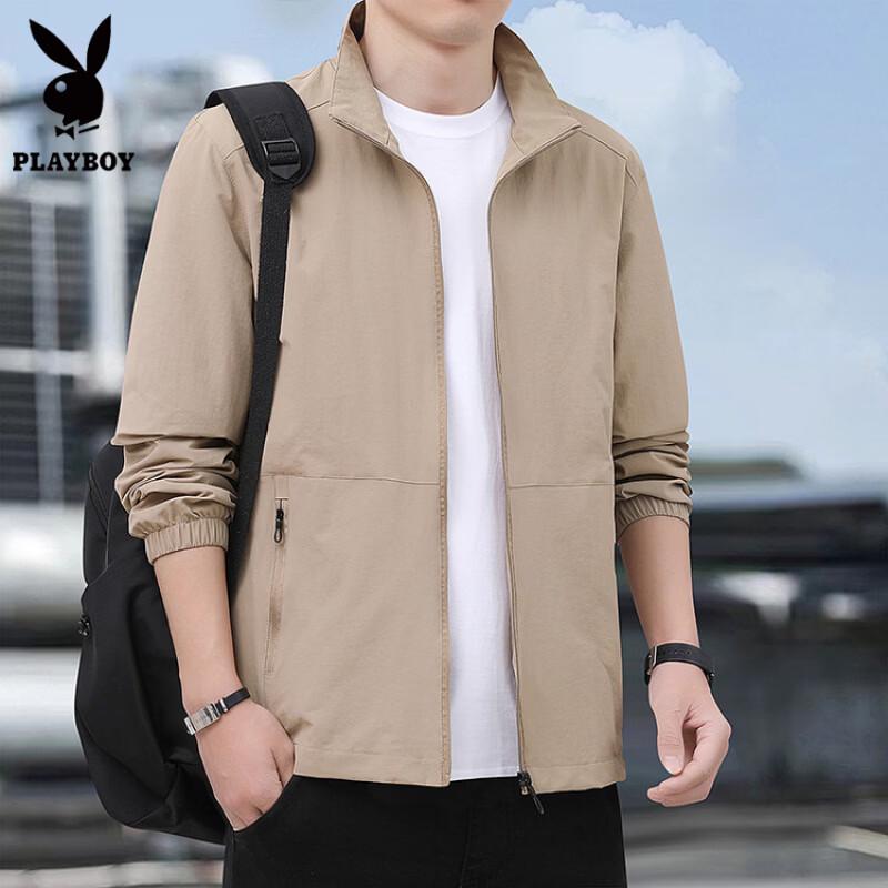 PLAYBOY Men's Stand Collar Windproof Jacket