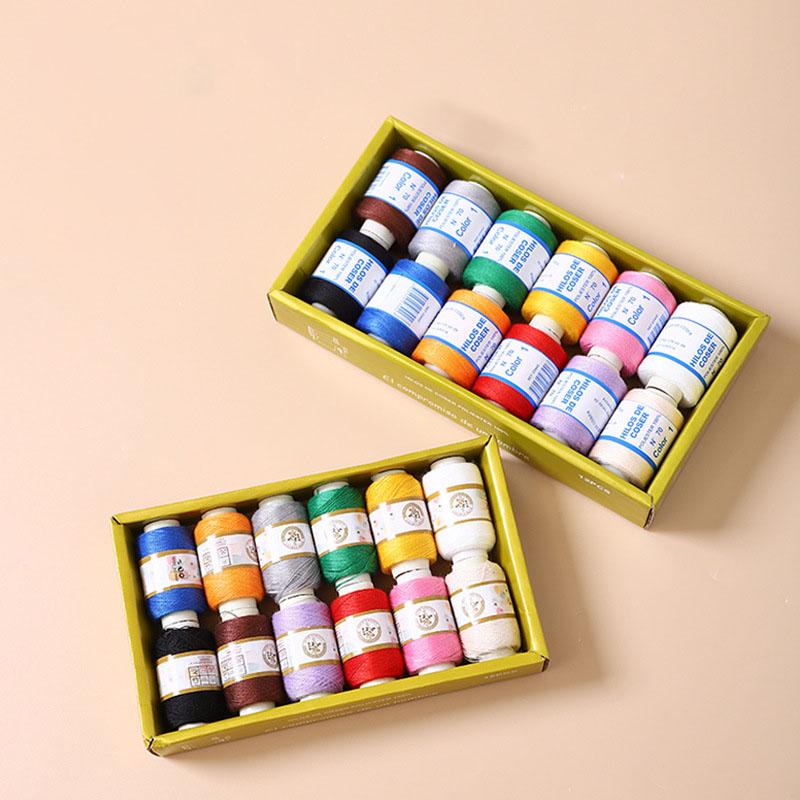 12Color 500M Sewing Thread Polyester Sewing Thread Set Strong And Durable for Sewing Machine Hand Repair Use