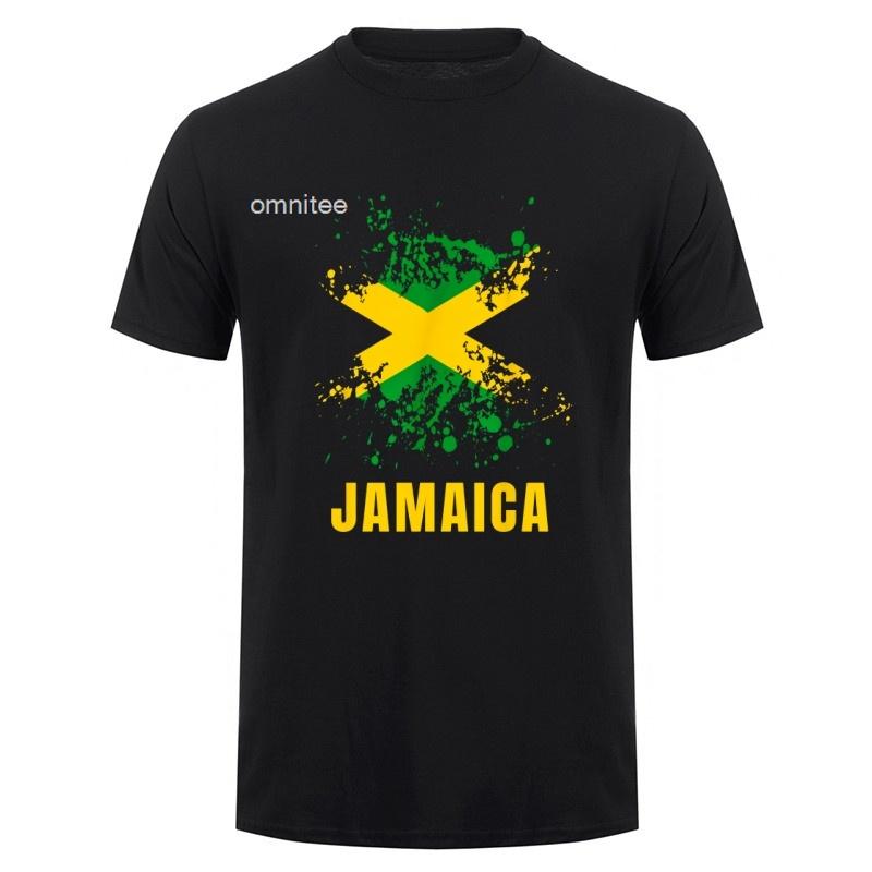 Fashion Jamaica Flag Tshirt Cotton Tshirt Funny Tops Tee Unisex Jamaican Tshirt Tees Gifts Camiseta Summer Streetwear HJ103
