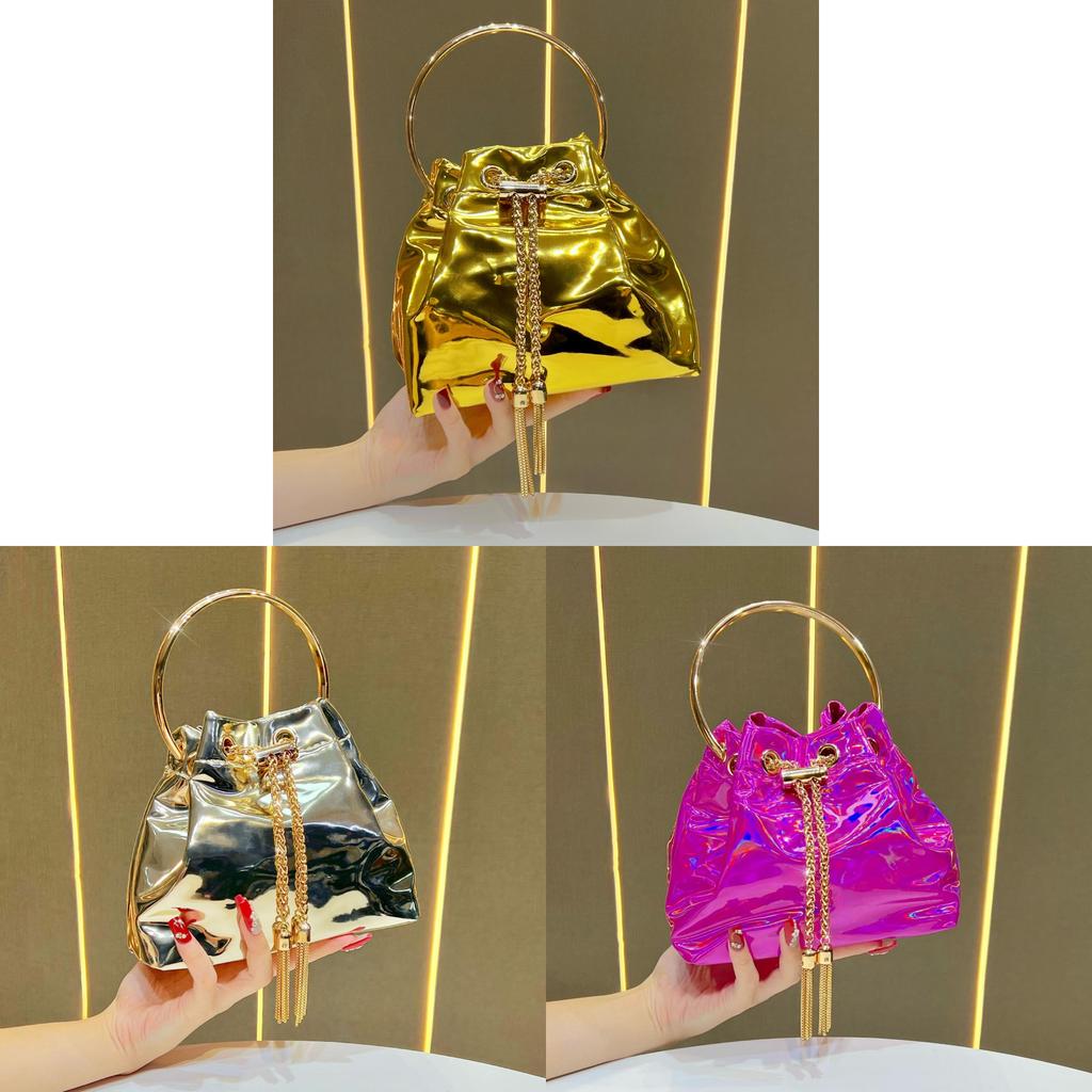Pvc Water Bucket Bag With Chain For Daily Use And Evening Events