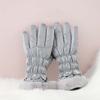 Down Cotton Satin Anti-cold Gloves Soft Finger Mittens Plush Thickened Gloves  Autumn