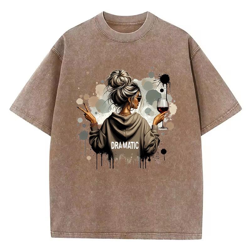 Oversize Cotton T Shirt Unisex Vintage Cheers Washed T-Shirt Graphic Tee Casual Streetwear Harajuku Top