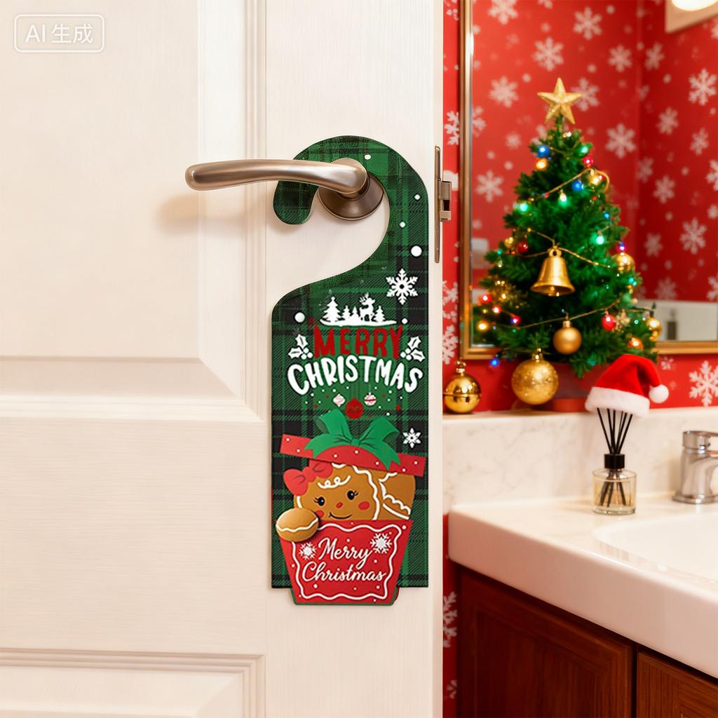 6Pcs Christmas Doorknob Hanger Decoration,Christmas Doorknob Ornament, Easy Install Easy To Use