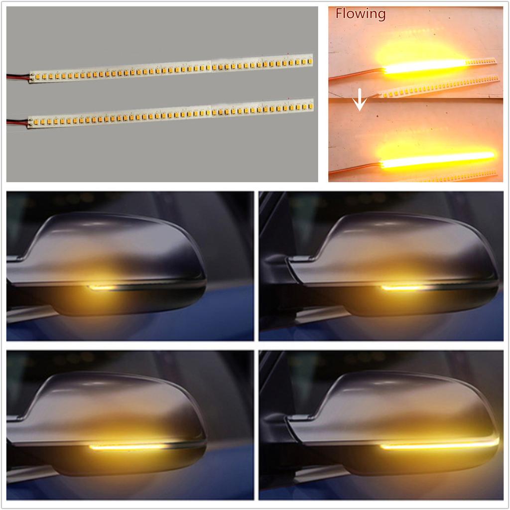 Pair 44LED 28CM Built-in Decoder Error Free Rear Mirrors Flexible Soft Flowing Turn Signal Strip Light Lamp Waterproof