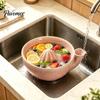 Spremiagrumi Manuale per Limone Strumento Ciotola Drenante Berry Swirl con Base in Silicone, Set Regalo Ceramica Retrò Forno per Inaugurazione Casa Colino Cotto, Colino Compatto