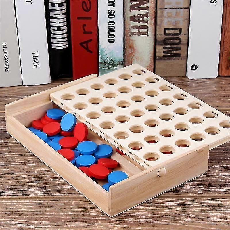 "Four-piece three-dimensional chess game, children's educational chess game, multi-player toy, multi-color wooden box"