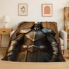 Templar Knight Dark Cavalier Crusaders Cartoon Flannel Blanket Soft Throw Blanket for Bedroom Living Room Bed Picnic Nap Cover
