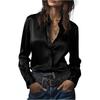 Top asimmetrico a maniche lunghe con colletto da donna