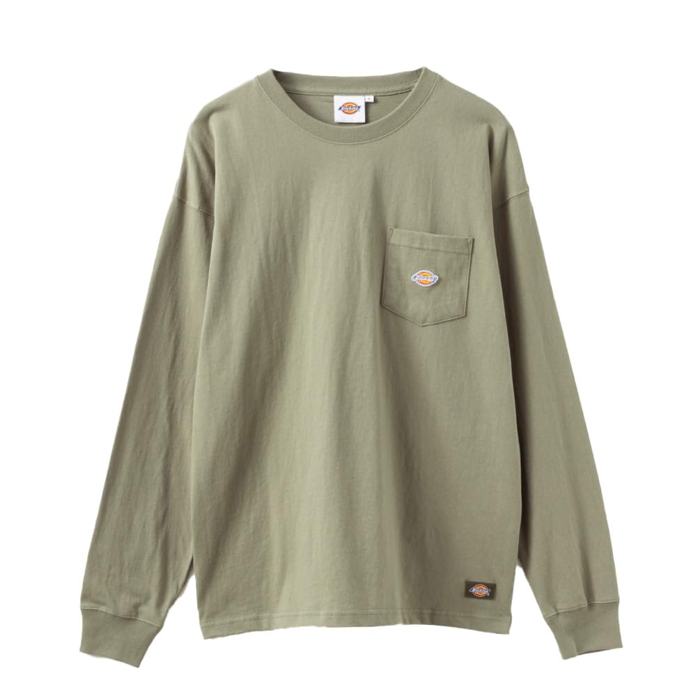 

Dickies Men s Long Sleeve Crew Neck Logo T-Shirt, Khaki (Size Small)