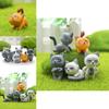 Modish 6pcs Set Kawaii Zakka Charming Unhappy Cat Doll Miniature Action Figure Collection