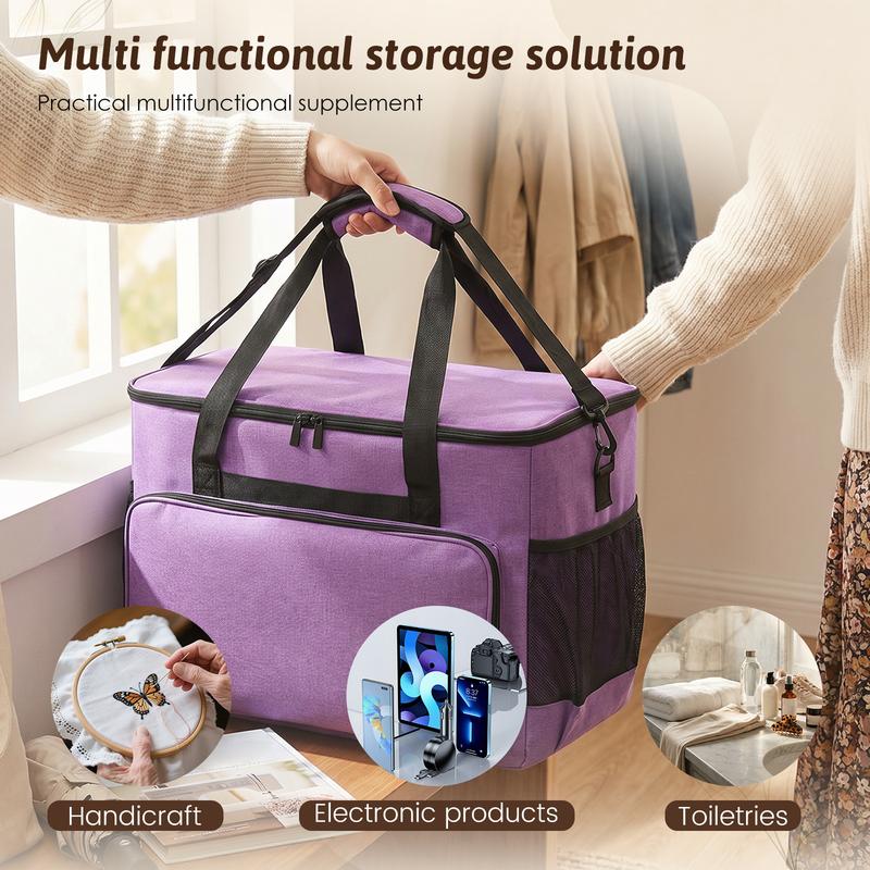 Sewing Machine Carrying Case Padded Storage Bag with Multiple Pockets Accessory Organizer Travel Tote