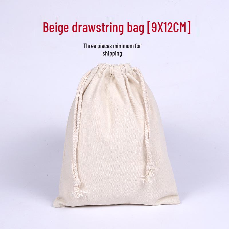 Большая бежевая хлопковая холщовая сумка-мешок на завязках для печати индивидуального логотипа