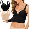 Women's Fashion Beauty Sports Bra Backless Large Backless Straps Soft Support Underwear 2pcs