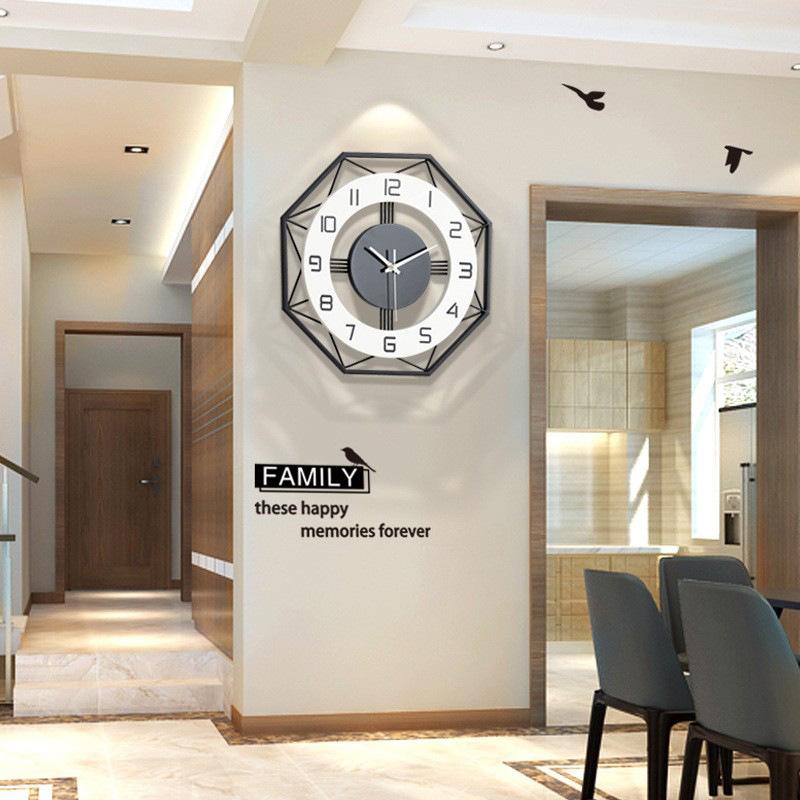 

Nordic Clock Wall Clock Living Room Fashion Modern Simple Clock Home Decoration Table Atmospheric Personality Creative Quartz Clock 30X30CM