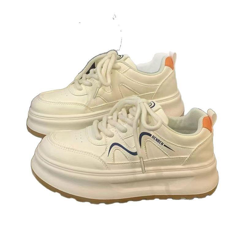 Campus women's shoes 2025 new shoes students autumn platform sports leisure versatile white shoes