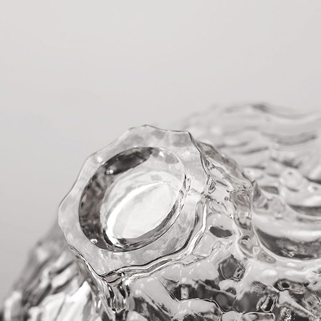 Vases Creative Glass Living Room Restaurant Vase Transparent Hydroponic Flower Arrangement Ornaments Desktop Vase(A)